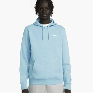 Nike Sportswear Club Fleece Solo Swoosh Hoodie Baby Blue Men's medium 611457-499